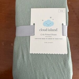 Cloud Island Crib Fitted Sheet in Green, NWT
